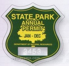 Shield Static Stick Vinyl Die-cut Parking Permit Decal (Face Application)