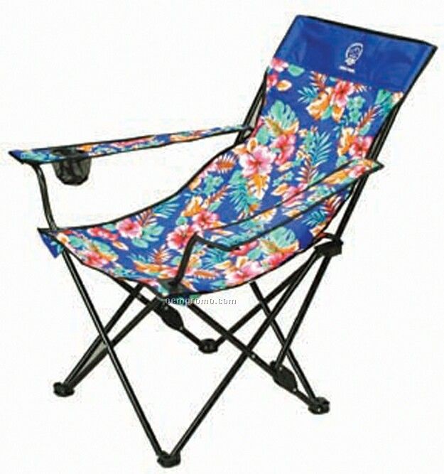Floral Beach Recliner W/ Carrying Bag
