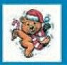 Holidays Stock Temporary Tattoo - Dancing Santa Bear (2"X2")