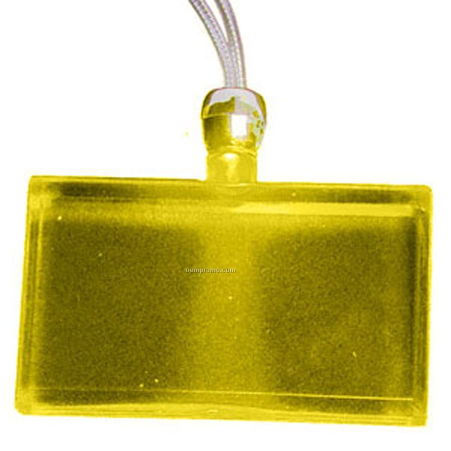 Yellow Rectangle Light Up Pendant Necklace