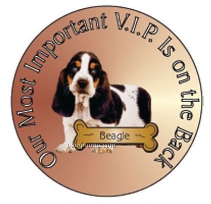 Beagle Dog Round Hand Mirror (2 1/2")