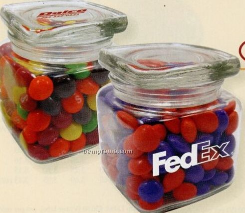 Mini Square Top Jar W/ Gourmet Jelly Beans