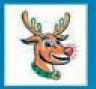 Stock Temporary Tattoo - Rudolph The Red Nose Reindeer (2"X2")