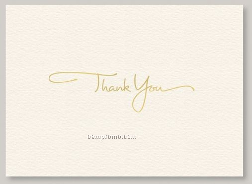Golden Thank You Card W/ Gold Lined Envelope