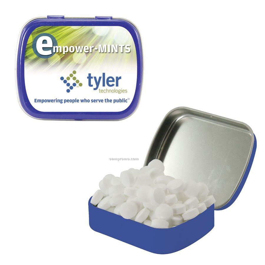 Small Royal Blue Mint Tin Filled With Sugar Free Mints