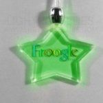 Star Light Up Pendant Necklace W/ Green LED