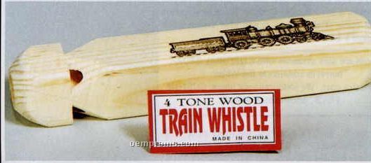 4 Tone 9" Wood Train Whistle W/ Custom Name Drop