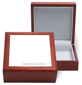 5 1/4" Square Jewelry Box With 4" Tile