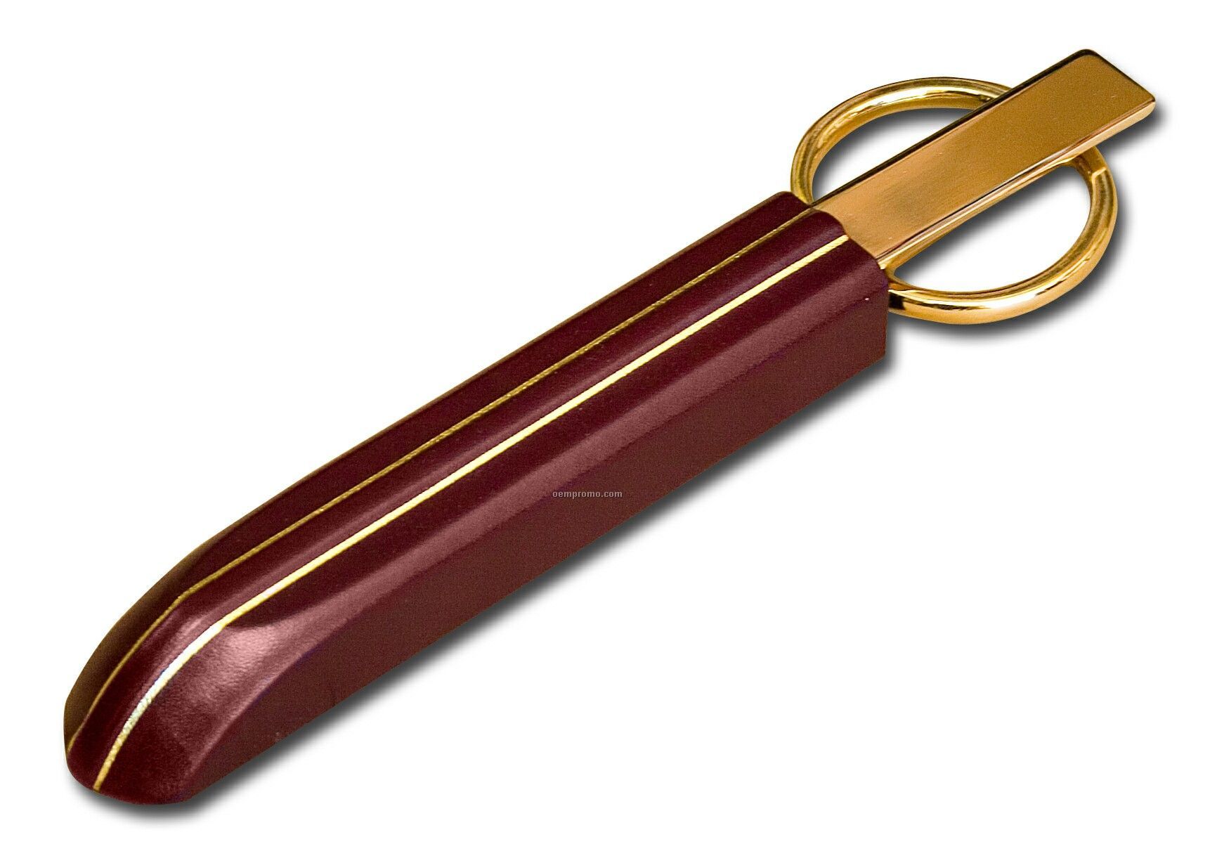 Burgundy Red Gold-striped Leather Library Set