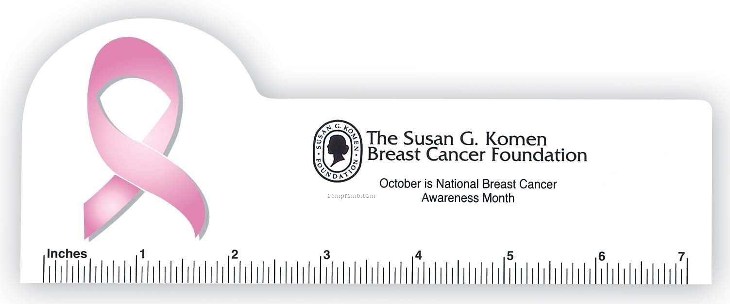 Econ-o-line 7" Ruler W/ Breast Cancer Ribbon