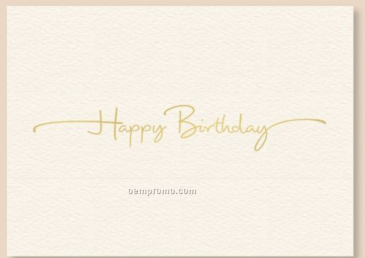 Golden Wishes Birthday Card W/ Lined Envelope