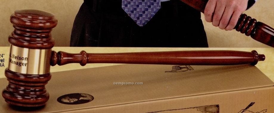 Rock Maple Great Novelty Gavel W/ Brass Engraving Band