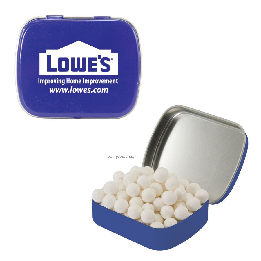 Small Royal Blue Mint Tin Filled With Signature Peppermints