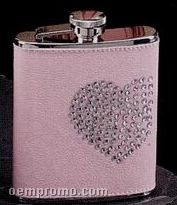 Stainless Steel Flask W/ Pink Cover & Heart