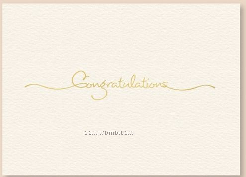Golden Congrats Card W/ Lined Envelope