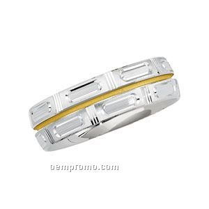 Men's 14ktt 7mm Comfort Fit Wedding Band Ring (Size 11)