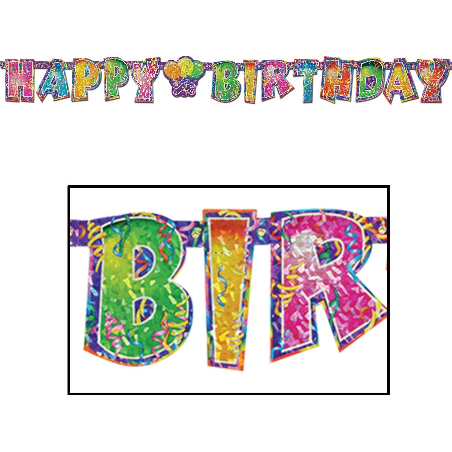 Prismatic Happy Birthday Streamer