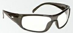 Single Lens Sport Style Safety Glasses W/ Clear Anti-fog Lens & Black Frame