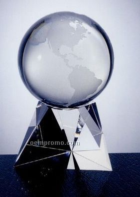 Small World Globe W/ Triangle Base (3-5/8")