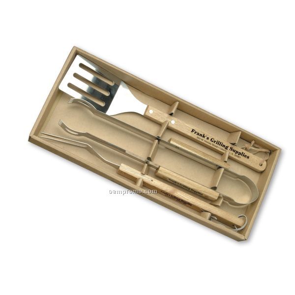3 PC Stainless Steel Bbq Tool Set