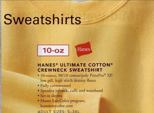 Hanes 10 Oz. Ultimate Cotton 85/15 Crewneck Sweatshirt