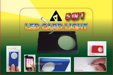 5 In 1 LED Card Light Magnifier (Screen Printed)