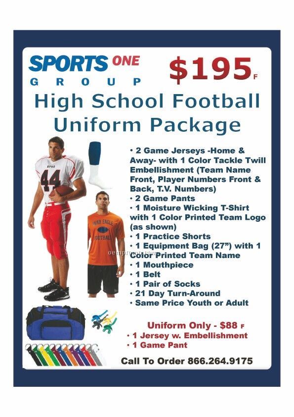 Football High School Uniform Package