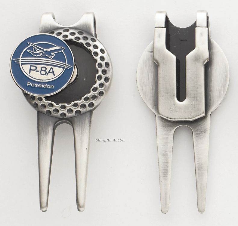 Small Dimpled Divot Tool/ Money Clip With 1" Ball Marker