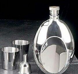 Stainless Steel Flask W/ 2 Cups (5 Oz.)