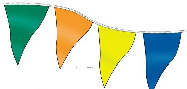 30' Stock Poly Pennants W/ 12 Per String - Red/Yellow/Green
