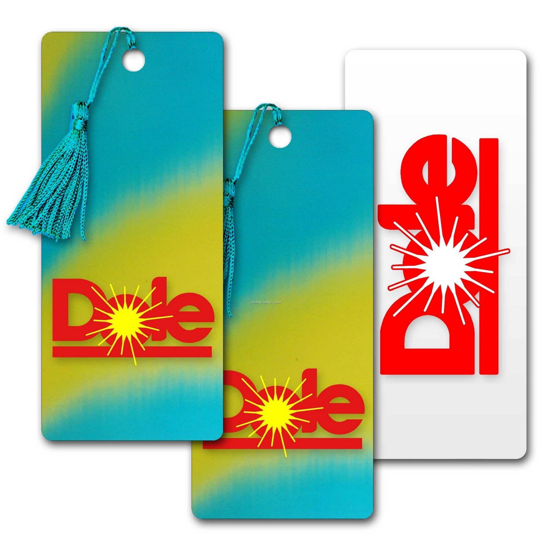 3d Lenticular Pvc Bookmark Yellow And Turquoise Changing Colors (Imprinted)