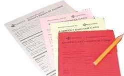 Accident Report Card Set W/Pencil (Blank Only)