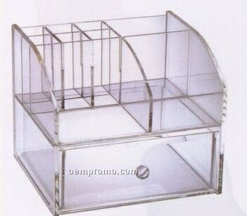 Acrylic Jewelry Keeper & Cosmetic Chest W/ Drawer