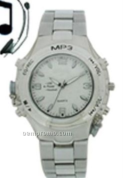 Cititec Mp3 Plastic Quartz Watch (Silver)