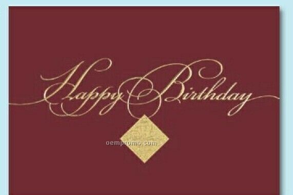 Filigree Birthday Card W/ Gold Lined Envelope