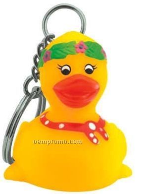 Rubber Friendly Duck Key Chain