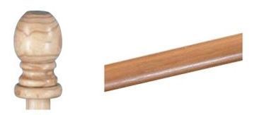 Single Wooden Flag Pole W/ Ball (Style Ash) 5'