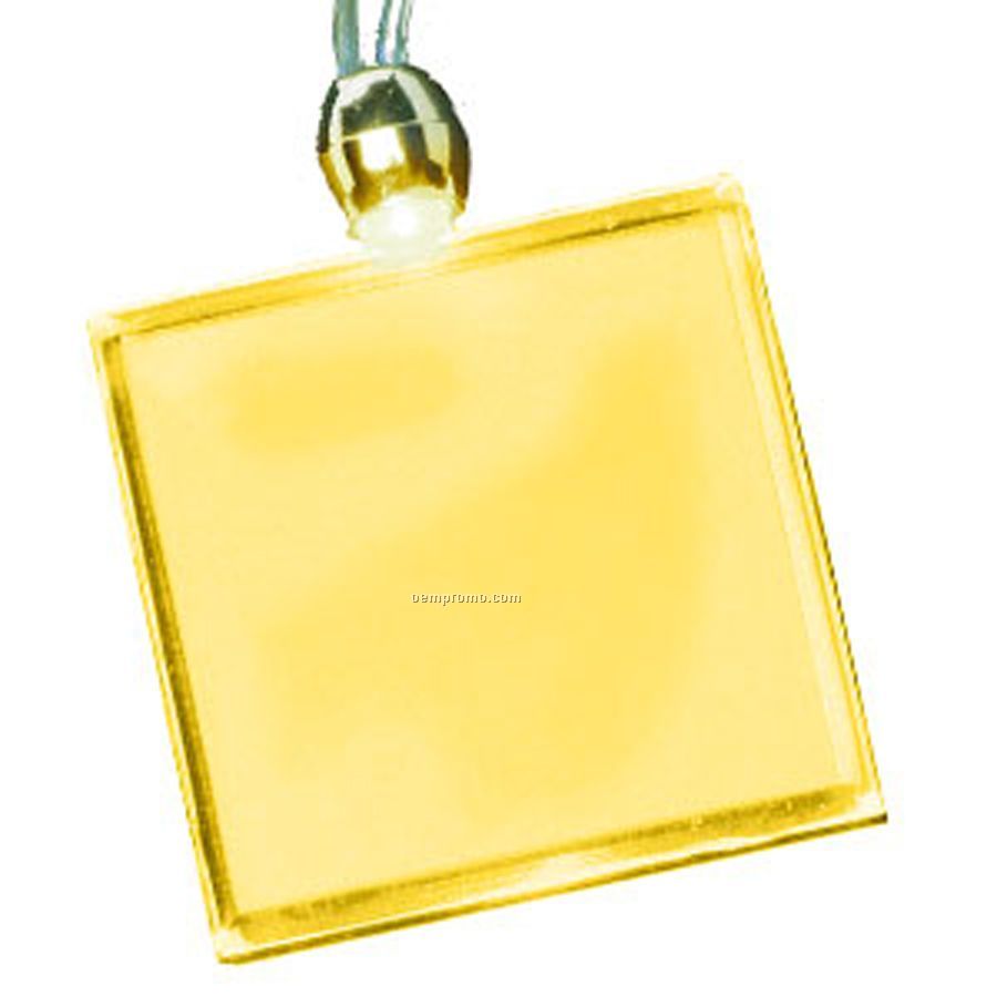 Yellow Square Light Up Pendant Necklace