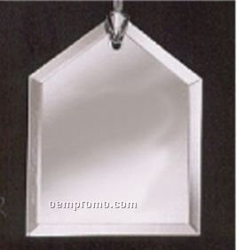 Classy Ornamentals. Beveled House Clear Mirror Ornament W/Hole For Hanging.