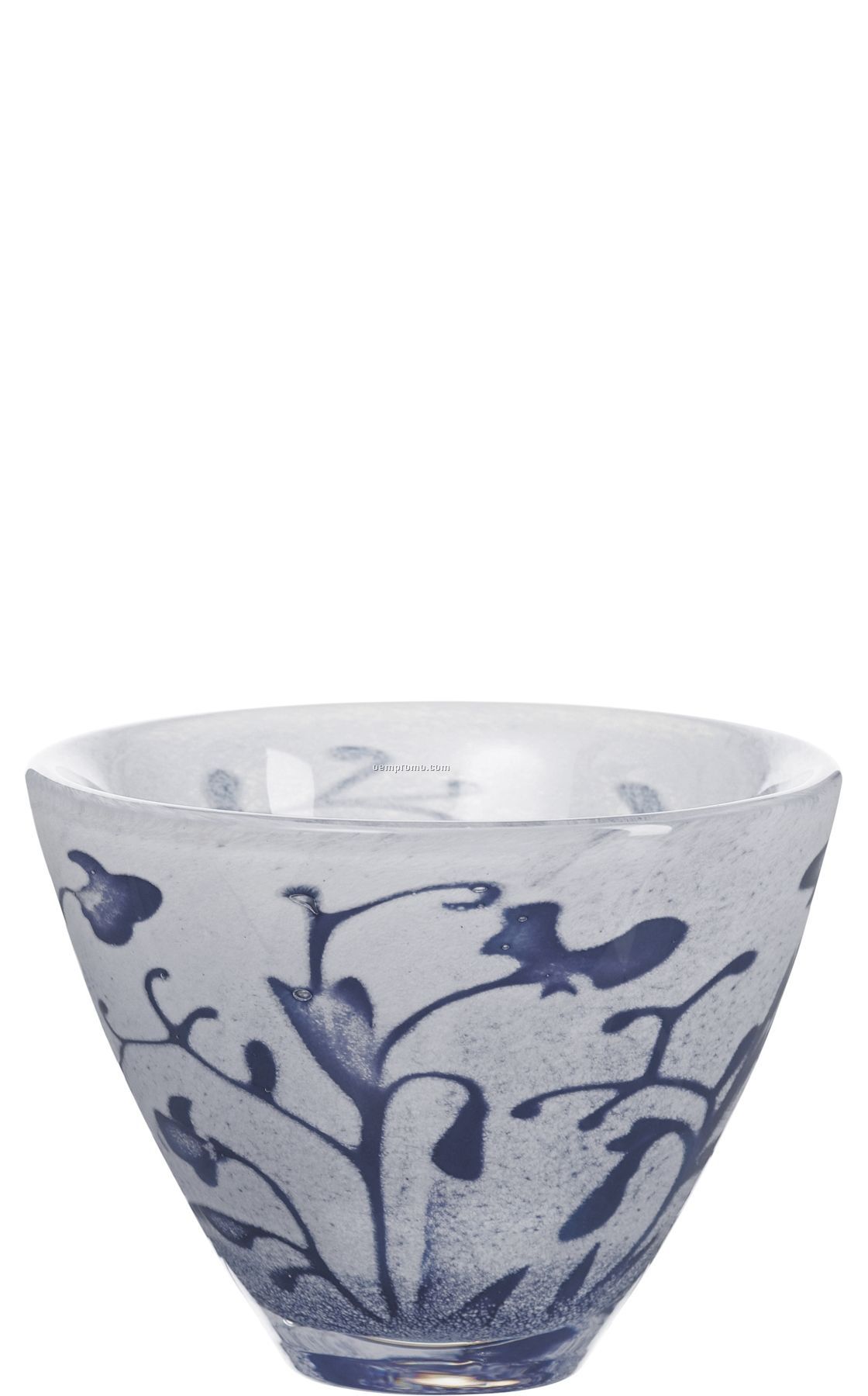 Floating Flowers Glass Bowl By Olle Brozen - Blue