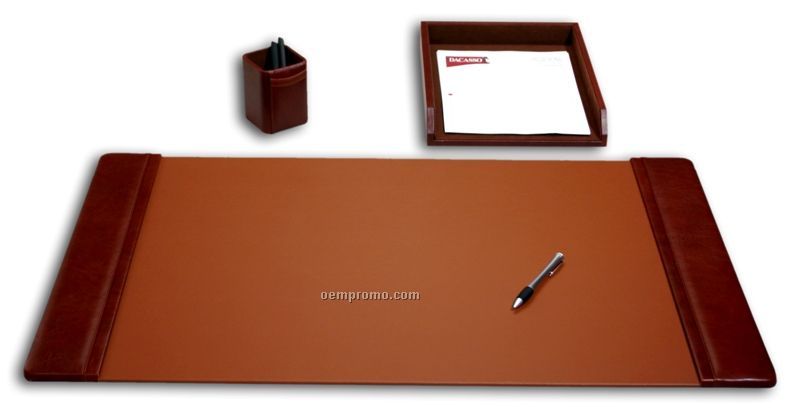 Mocha Brown 3-piece Classic Leather Desk Set