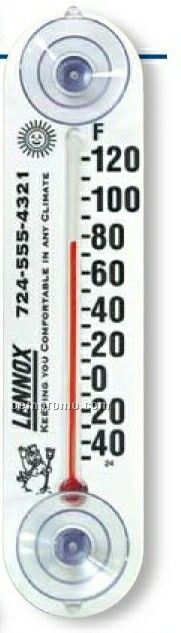 Slender Indoor/ Outdoor Thermometer W/ Suction Cups