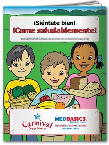Spanish Fun Pack Coloring Book W/ Crayons - Feel Good! Eat Healthy!
