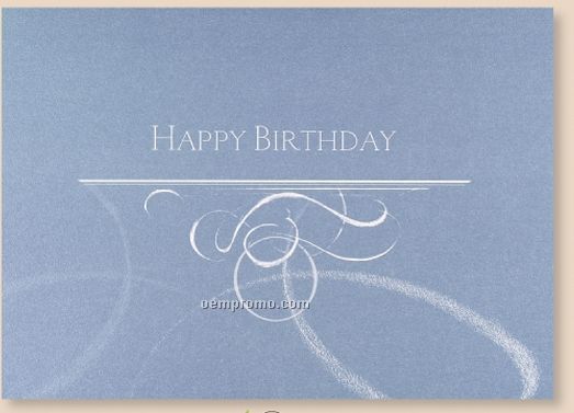 Swirls Of Happiness Birthday Card W/ Lined Envelope