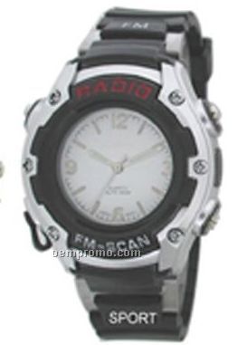 Cititec FM Radio Plastic Quartz Watch (Black)