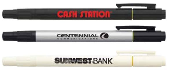 Dual Tip Ballpoint Pen & Highlighter Combo