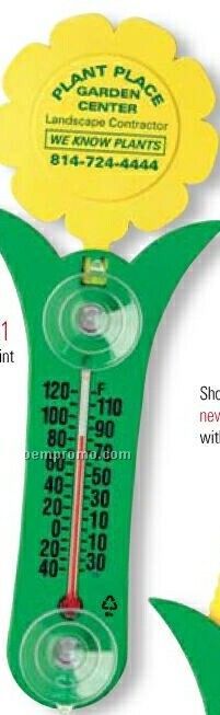 Flower Indoor/ Outdoor Thermometer W/ Suction Cups