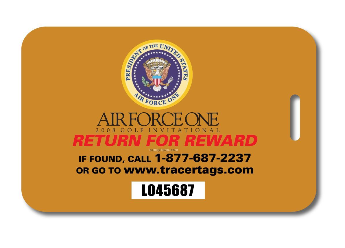 Golf Bag Tag In Full Color W/ Lost & Found Recovery Service