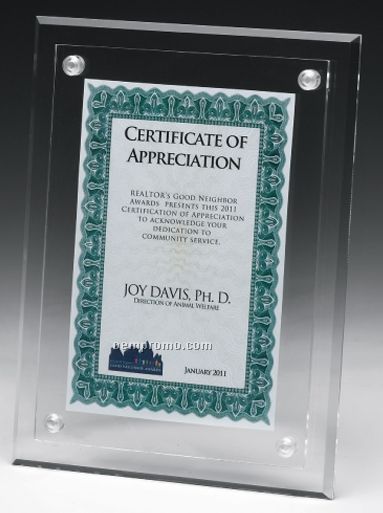 Small Blank Acrylic Certificate Holder