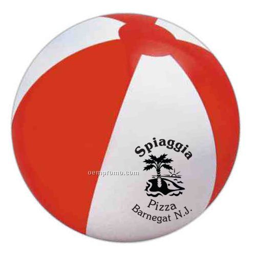 16" Inflatable Beach Ball - Red & White